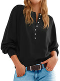 Henley Button Knit Tops