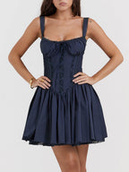 Eleanor French Navy Corset Mini Dress