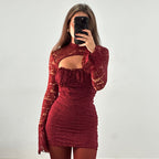 Ingram Mini Dress Maroon