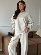 Refined Zip Collar Lounge Set