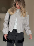 Cropped Outerwear Utility Pocket Jacket