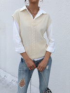 Solid Color Knitted Vest
