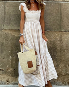 Hope Statement Sleeveless Plaid Maxi Dress Elevated Occasion Wear