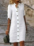 Michelle Aesthetic Women's Casual Summer Blue Linen Dress Boutique Collection