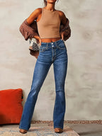 Stretch Denim Flare Jeans