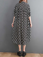 Plaid Print Cotton Front Pockets Shirt Dress