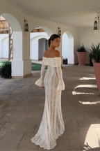 Jovie - Off - Shoulder Crochet Lace Maxi Dress