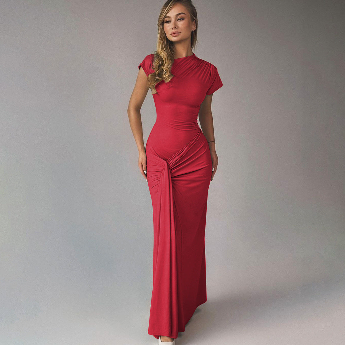 Dreamy Drape Maxi dress Red