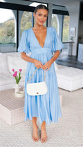 Brunch It Right Midi Dress Light Blue
