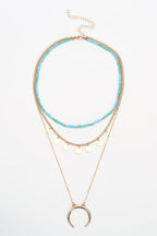 Bead Pendant Moon Necklace