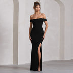 Showstopper Slit Dress Black