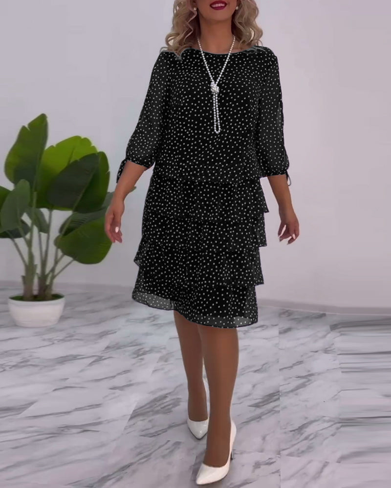 Verónica Chic Dress with Dot Print Silhouette Collection