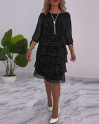 Verónica Chic Dress with Dot Print Silhouette Collection
