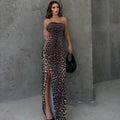 Severus Slit Dress Brown