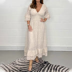 Marta Elevated Lace Dress with Ruffle Sleeves Designer Edit