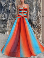 Sexy Chiffon Irregular Maxi Dress
