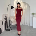 Horres Midi Dress Maroon