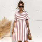Norma Elevated Striped Summer Dress Statement Occasion Edit