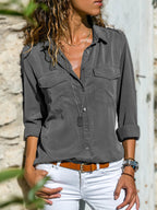 Solid Color Lapel Shirt