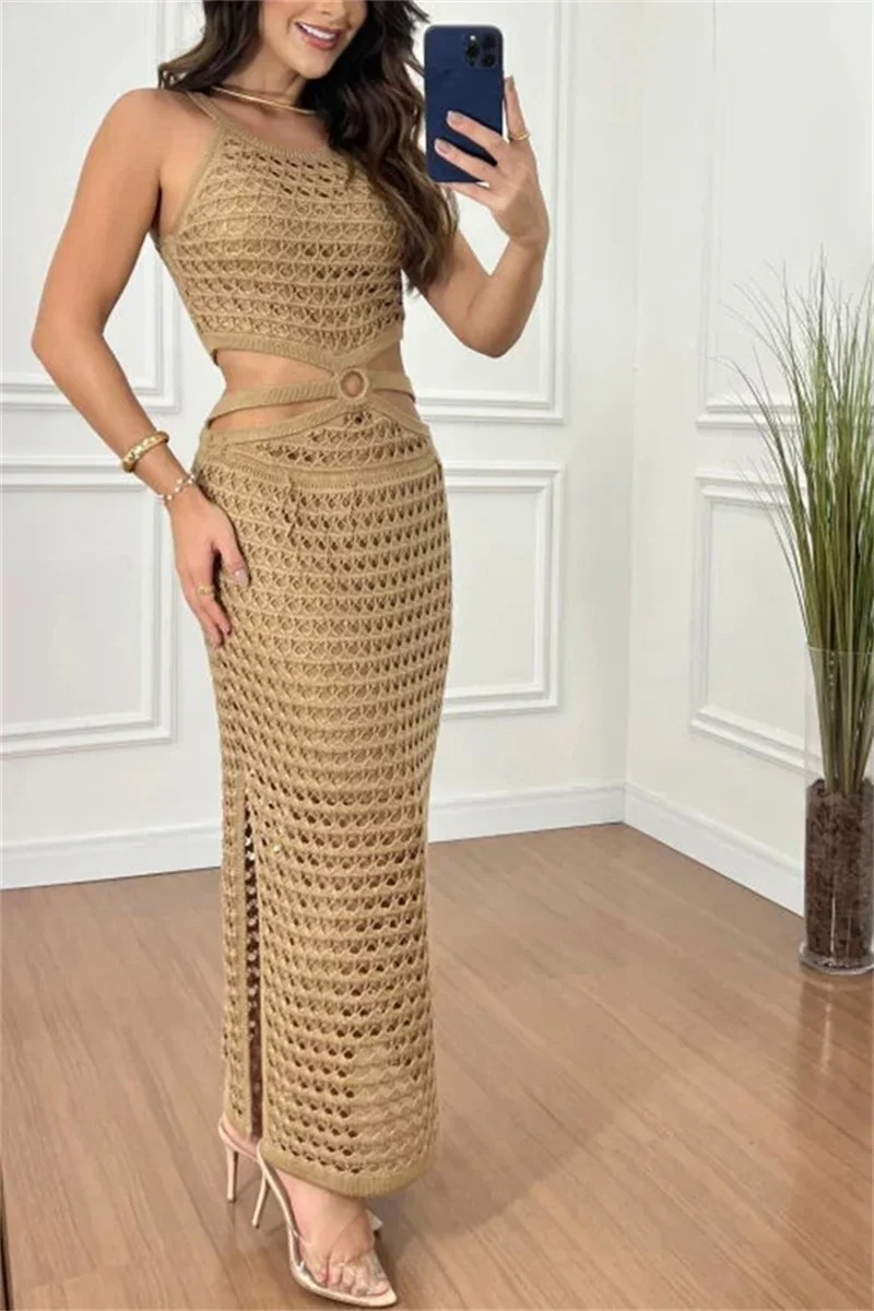 Brianna Timeless Knitted Summer Dress Evening Wear Edit