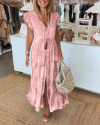 Rosalie Boutique Holiday Dress with Slit Elevated Occasion Wear