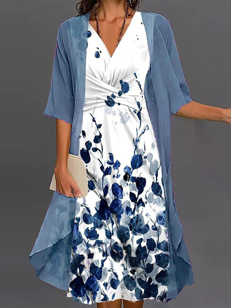 Floral Two Piece Midi Dress