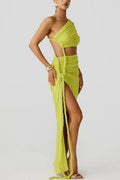 Delia Asymmetrical Dress Green