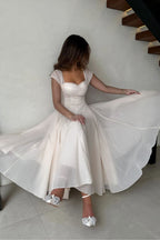 Soft Mesh Waist Flared Prom Dress