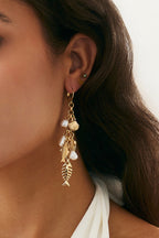 Fashionable Metal Fish Pendant Earrings