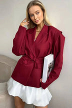 Elegant Turndown Collar Blazer