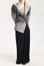 Irregular Button Woolen Blazer