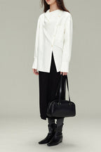 Vintage Relaxed Draped Neck Blouse