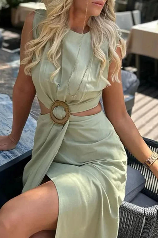 Hollow Design A Line Midi Dress