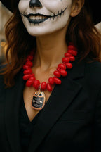 Halloween Simple Beaded Owl Pendant Necklace