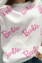 Letter Print Crew Neck Sweater
