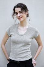 Textured Lyocell Linen Knit Top