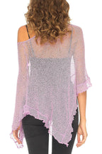 Solid Color Loose-fitting See-through Irregular Casual Cover-up