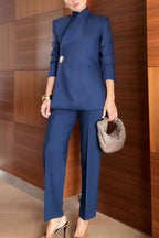 Exquisite and Fashionable High Waist Pocketed Straight Leg Pencil Pants
