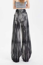 Black Tiedye Wideleg Jeans