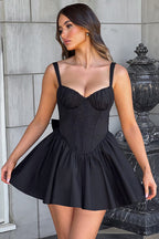 Waist-Cinched Cami Bow Party Dress