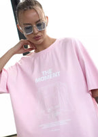 Sunprint Oversized Graphic Tee – Pink Statement Comfort