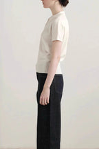 Vintage White Polo Knit Top