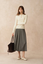 Elegant Bowknot Cutout Wool Knit Base Layer