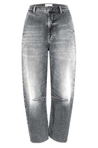 Casual Meetup Washed Denim Mid Rise Pocketed Barrel Jeans