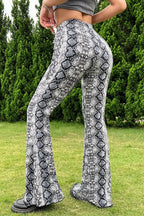 Sexy Snake Pattern Flare Pants