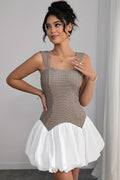 Houndstooth Colorblock Mini Work Dress