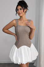 Houndstooth Colorblock Mini Work Dress
