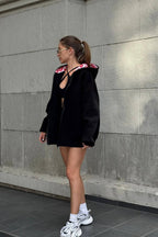 Oversized Boyfriend Lip Print Hoodie