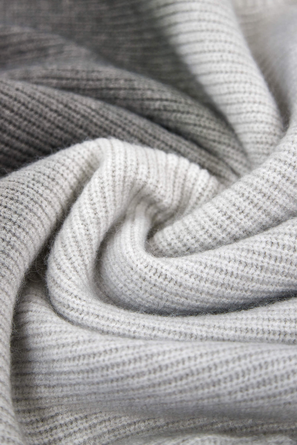 Grey Two-Tone Knit Sweater
