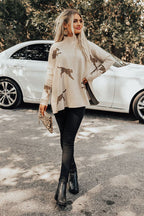 casual vintage tiger and leopard print long sleeve tops